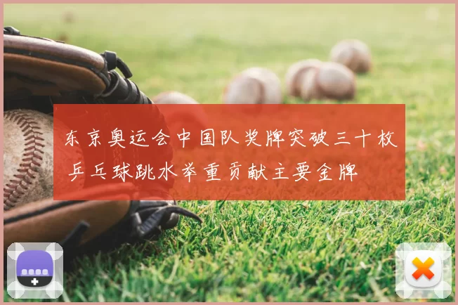 东京奥运会中国队奖牌突破三十枚 乒乓球跳水举重贡献主要金牌
